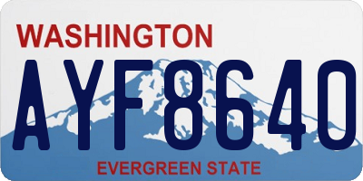 WA license plate AYF8640