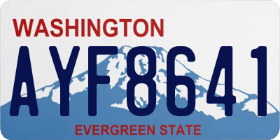 WA license plate AYF8641