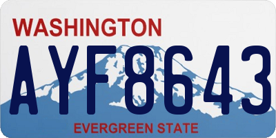WA license plate AYF8643