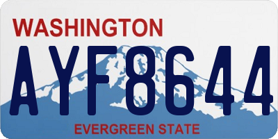 WA license plate AYF8644