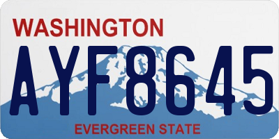 WA license plate AYF8645