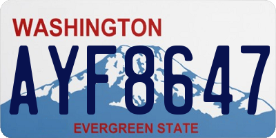 WA license plate AYF8647