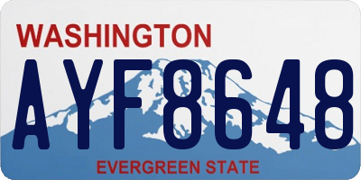WA license plate AYF8648