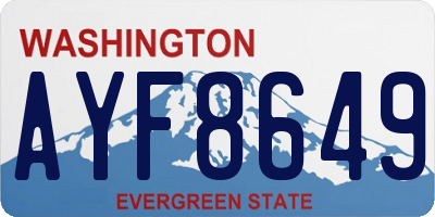 WA license plate AYF8649