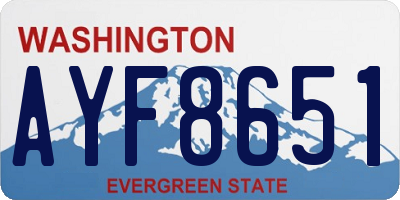 WA license plate AYF8651