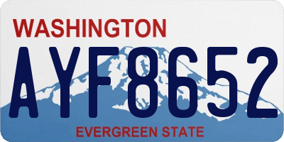 WA license plate AYF8652