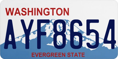 WA license plate AYF8654