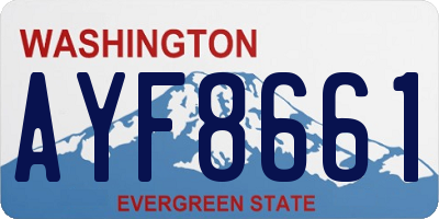 WA license plate AYF8661