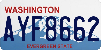 WA license plate AYF8662