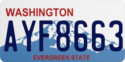 WA license plate AYF8663