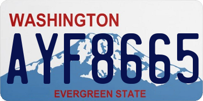 WA license plate AYF8665