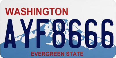 WA license plate AYF8666