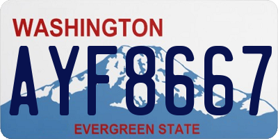WA license plate AYF8667