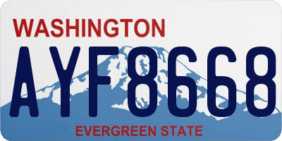 WA license plate AYF8668