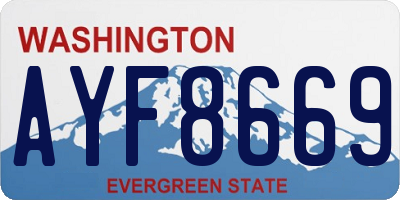 WA license plate AYF8669