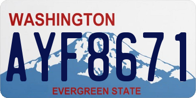 WA license plate AYF8671