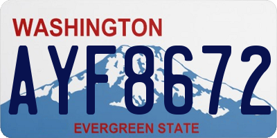 WA license plate AYF8672