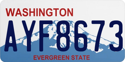 WA license plate AYF8673