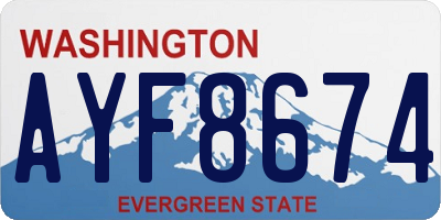 WA license plate AYF8674