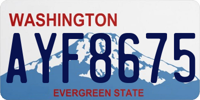 WA license plate AYF8675