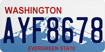 WA license plate AYF8678