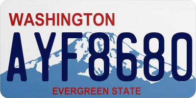 WA license plate AYF8680
