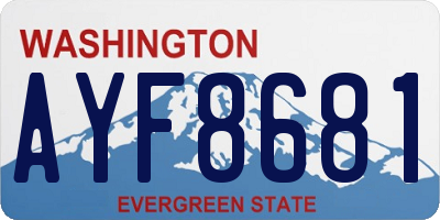 WA license plate AYF8681