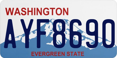 WA license plate AYF8690