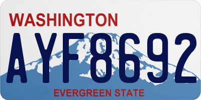 WA license plate AYF8692