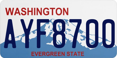WA license plate AYF8700