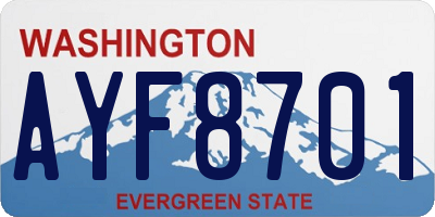 WA license plate AYF8701
