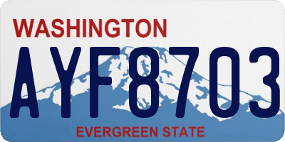 WA license plate AYF8703