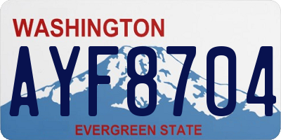 WA license plate AYF8704
