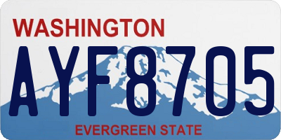 WA license plate AYF8705