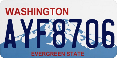 WA license plate AYF8706