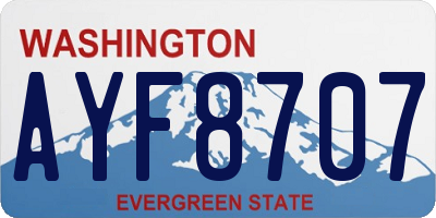 WA license plate AYF8707