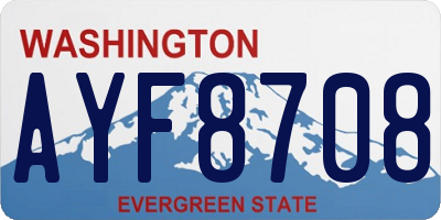 WA license plate AYF8708