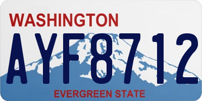 WA license plate AYF8712