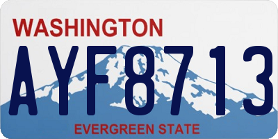 WA license plate AYF8713