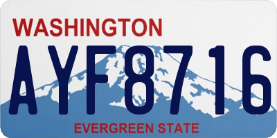 WA license plate AYF8716