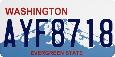 WA license plate AYF8718