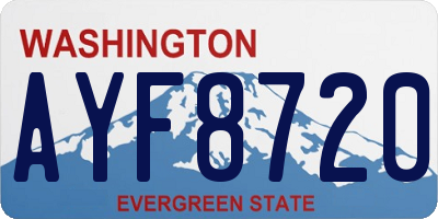 WA license plate AYF8720