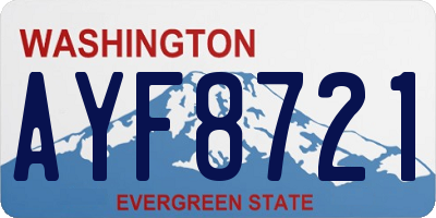 WA license plate AYF8721