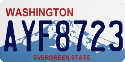 WA license plate AYF8723