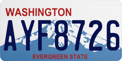 WA license plate AYF8726