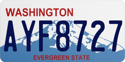WA license plate AYF8727