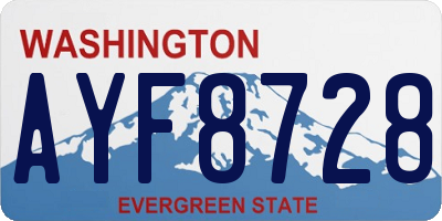 WA license plate AYF8728