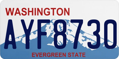WA license plate AYF8730