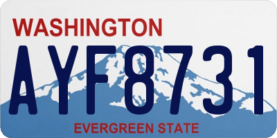 WA license plate AYF8731
