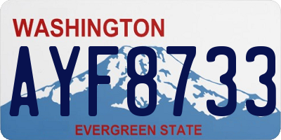 WA license plate AYF8733